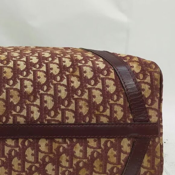 AUTHENTIC CHRISTIAN DIOR BORDEAUX CANVAS HANDBAG - Picture 7 of 12